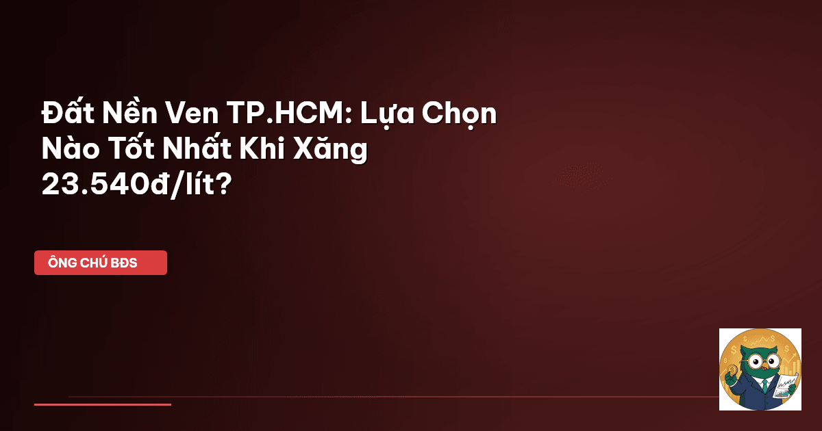 Đất Nền Ven TP.HCM: Lựa Chọn Nào Tốt Nhất Khi Xăng 23.540đ/lít?