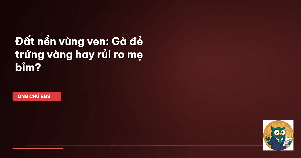 Đất nền vùng ven: ‘Gà đẻ trứng vàng’ hay rủi ro mẹ bỉm?
