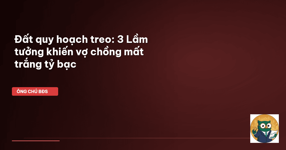 Đất quy hoạch treo: 3 Lầm tưởng khiến vợ chồng mất trắng tỷ bạc