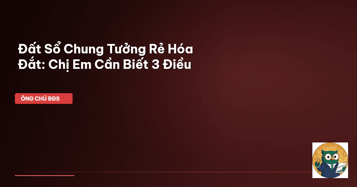 Đất Sổ Chung Tưởng Rẻ Hóa Đắt: Chị Em Cần Biết 3 Điều