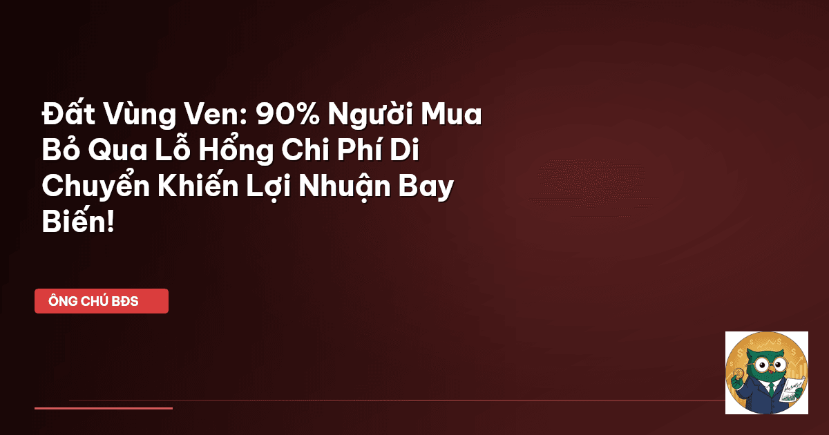 Đất Vùng Ven: 90% Người Mua Bỏ Qua ‘Lỗ Hổng’ Chi Phí Di Chuyển Khiến Lợi Nhuận Bay Biến!