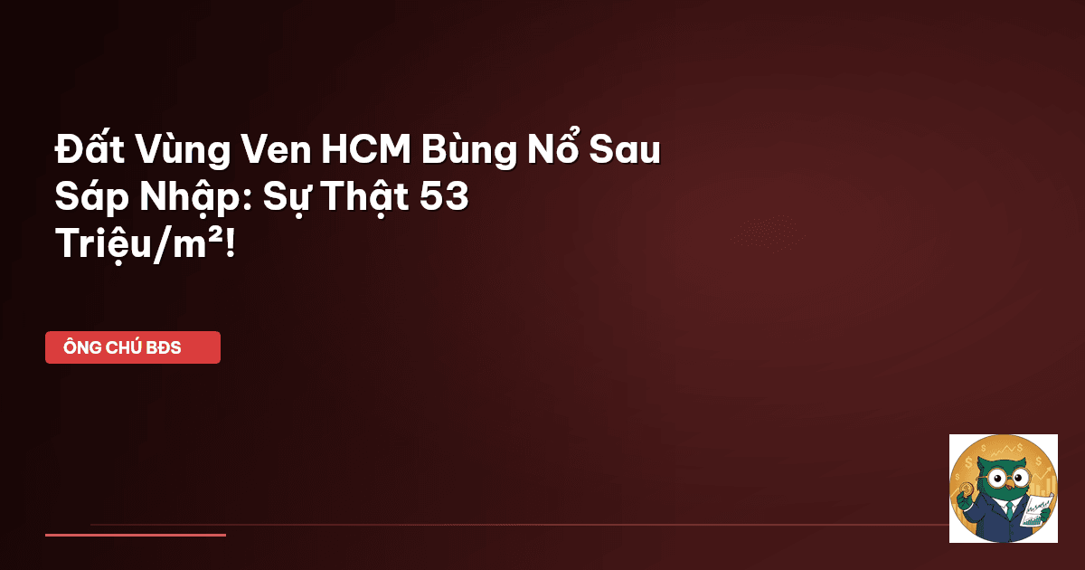 Đất Vùng Ven HCM Bùng Nổ Sau Sáp Nhập: Sự Thật 53 Triệu/m²!