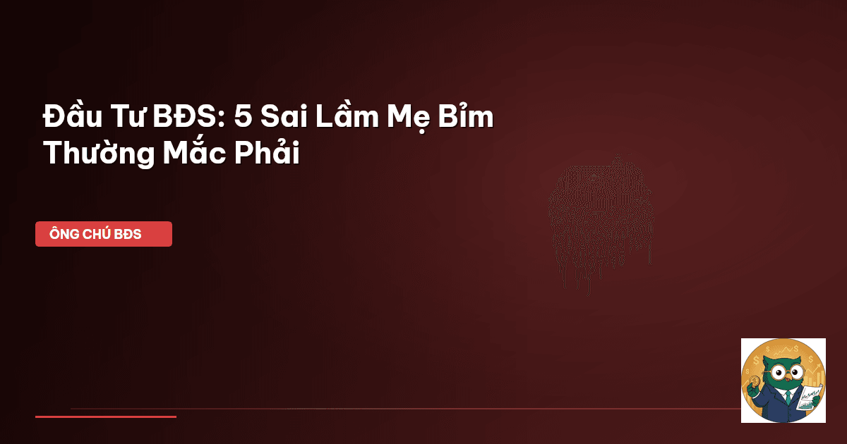 Đầu Tư BĐS: 5 Sai Lầm Mẹ Bỉm Thường Mắc Phải