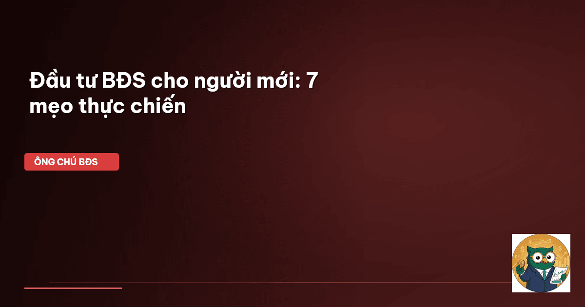 đầu tư BĐS cho người mới