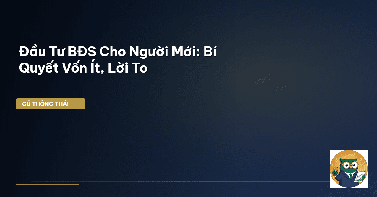 Đầu Tư BĐS Cho Người Mới: Bí Quyết Vốn Ít, Lời To