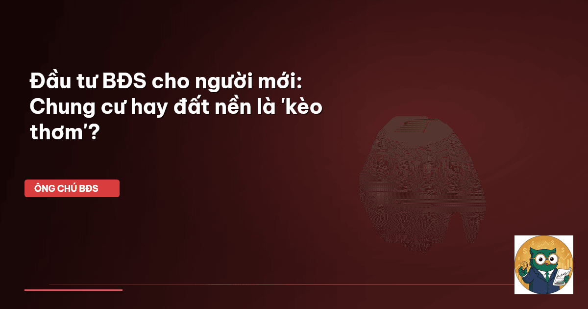 Đầu tư BĐS cho người mới: Chung cư hay đất nền là 'kèo thơm'?