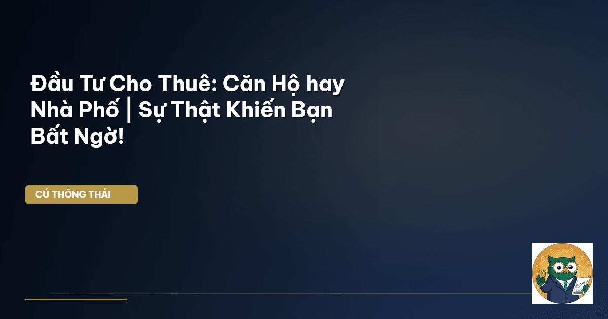 Đầu Tư Cho Thuê: Căn Hộ hay Nhà Phố | Sự Thật Khiến Bạn Bất Ngờ!