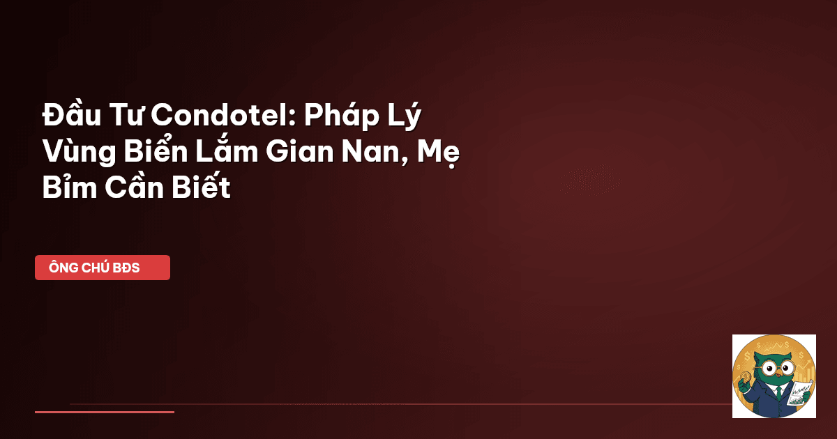 Đầu Tư Condotel: Pháp Lý Vùng Biển Lắm Gian Nan, Mẹ Bỉm Cần Biết