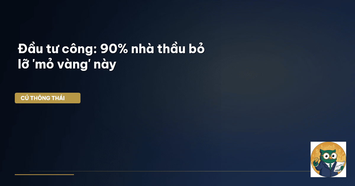 Đầu tư công: 90% nhà thầu bỏ lỡ 'mỏ vàng' này