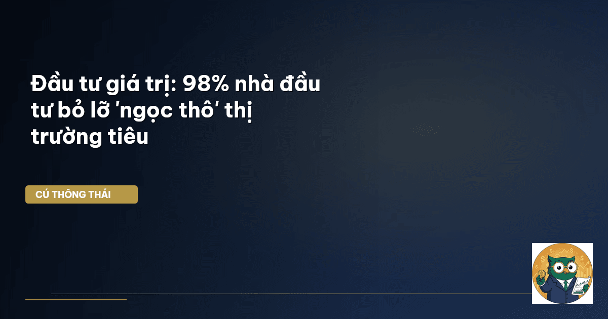 Đầu tư giá trị: 98% nhà đầu tư bỏ lỡ 'ngọc thô' thị trường tiêu