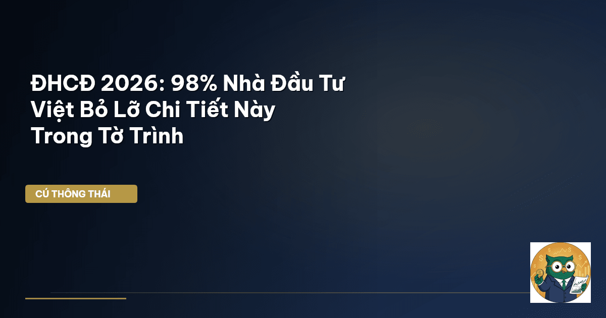 ĐHCĐ 2026: 98% Nhà Đầu Tư Việt Bỏ Lỡ Chi Tiết Này Trong Tờ Trình