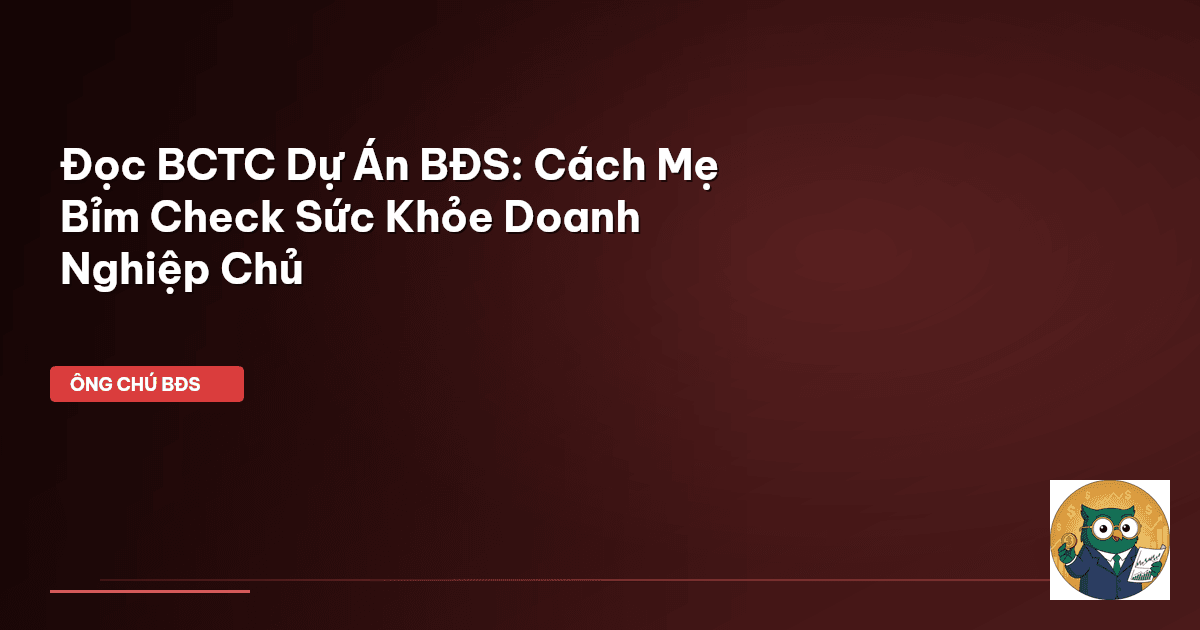 Đọc BCTC Dự Án BĐS: Cách Mẹ Bỉm Check Sức Khỏe Doanh Nghiệp Chủ