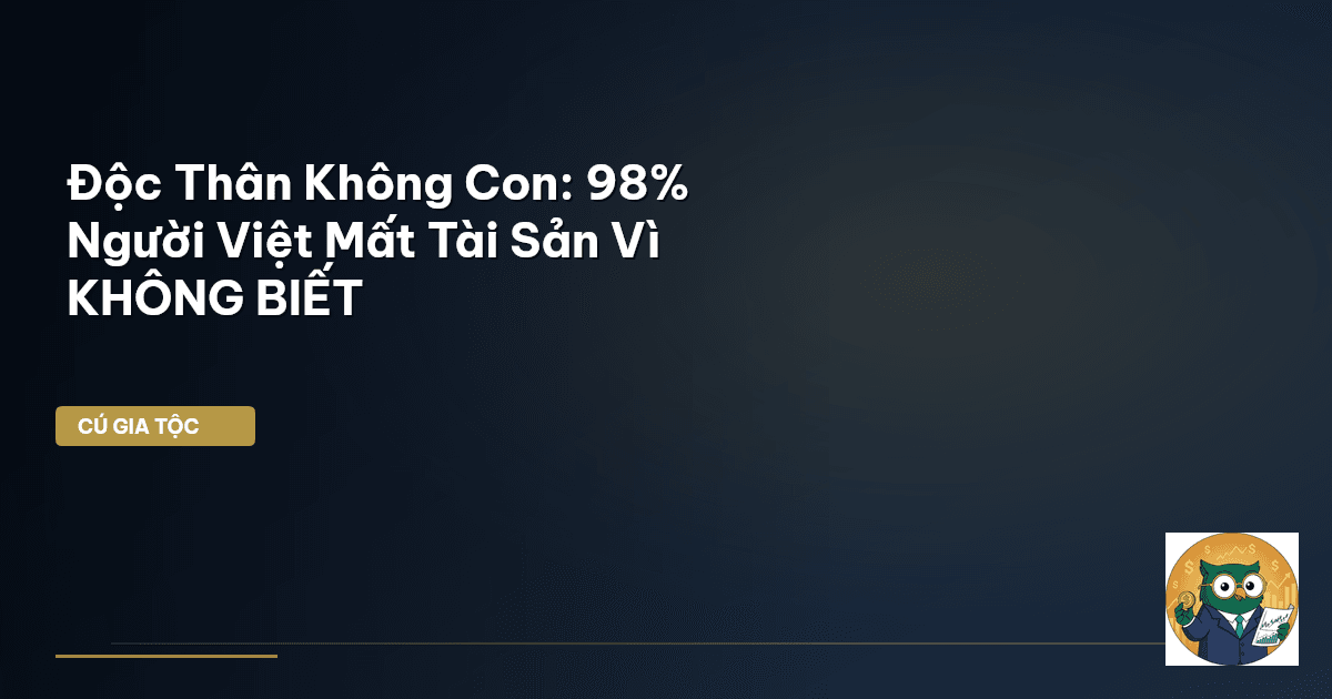 Độc Thân Không Con: 98% Người Việt Mất Tài Sản Vì KHÔNG BIẾT