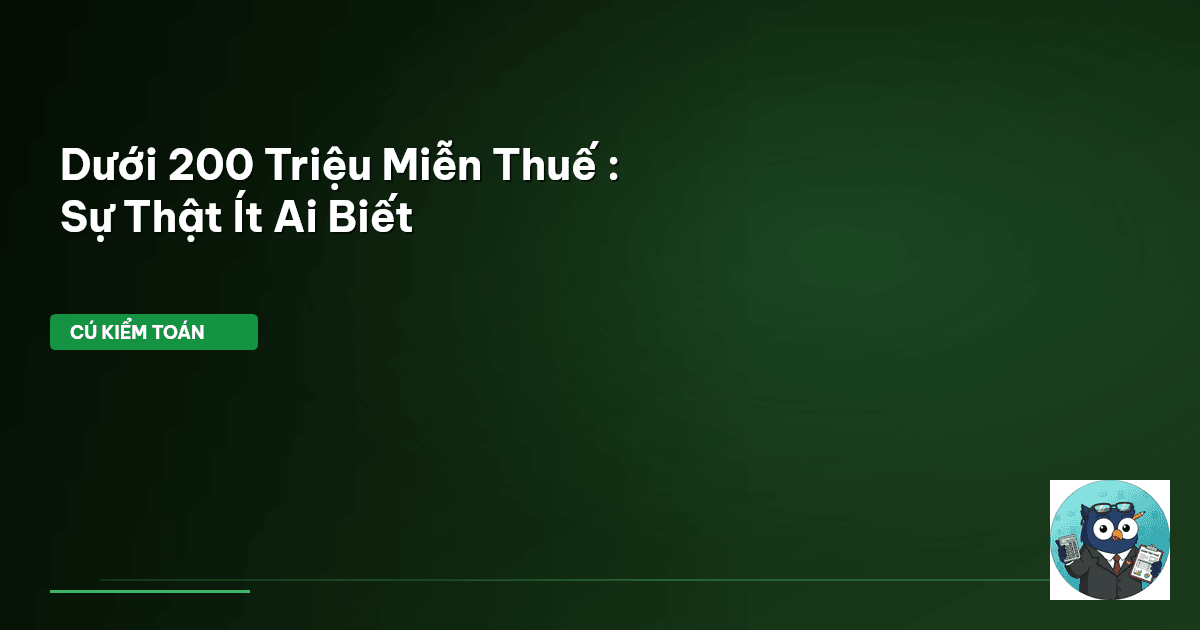 dưới 200 triệu miễn thuế