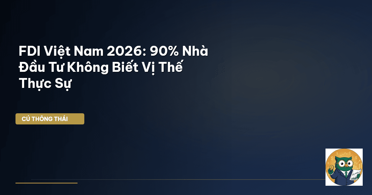 FDI Việt Nam 2026: 90% Nhà Đầu Tư Không Biết Vị Thế Thực Sự