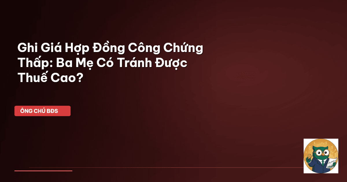 Ghi Giá Hợp Đồng Công Chứng Thấp: Ba Mẹ Có Tránh Được Thuế Cao?