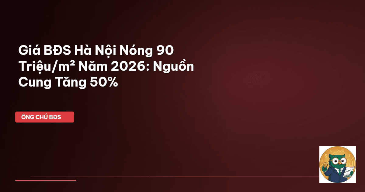 Giá BĐS Hà Nội ‘Nóng’ 90 Triệu/m² Năm 2026: Nguồn Cung Tăng 50%