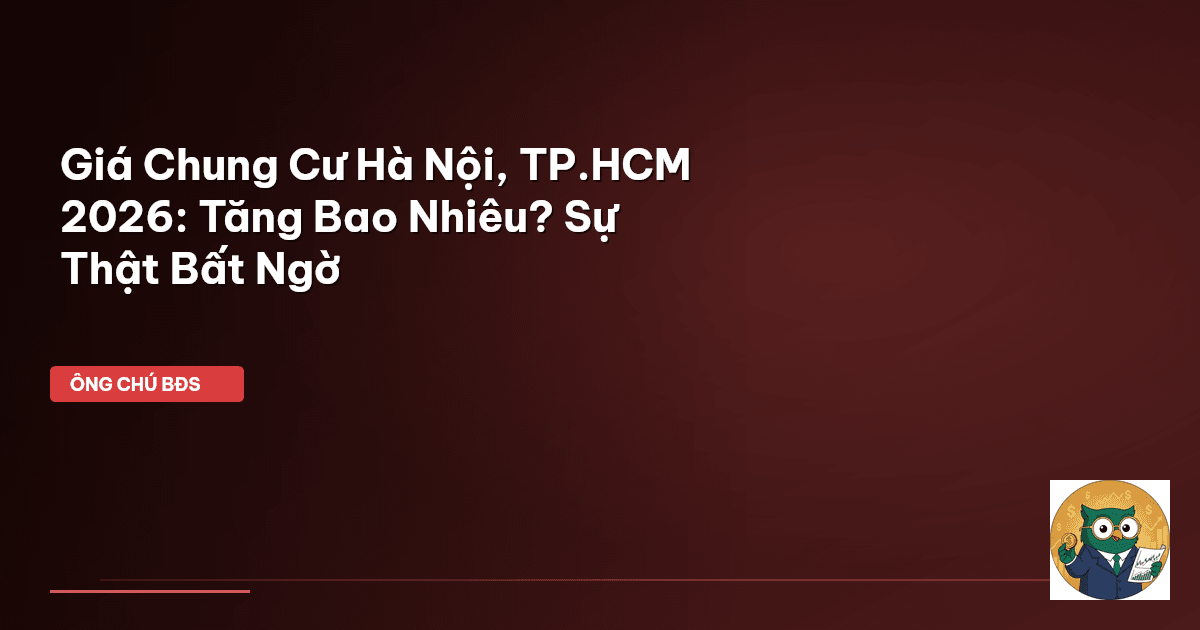 Giá Chung Cư Hà Nội, TP.HCM 2026: Tăng Bao Nhiêu? Sự Thật Bất Ngờ