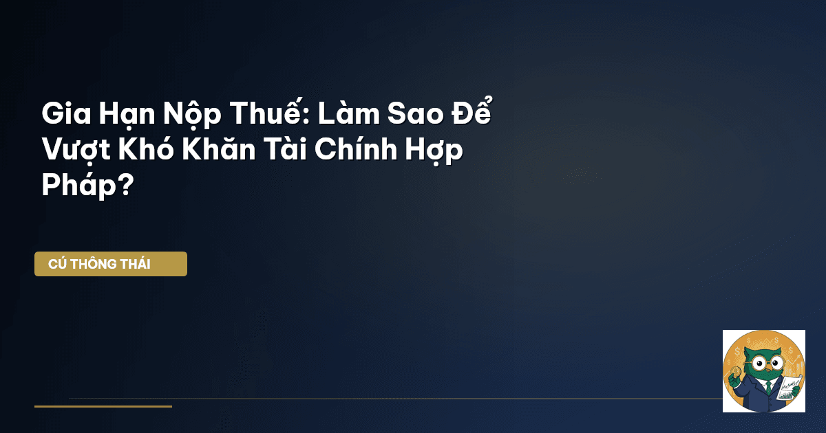 Gia Hạn Nộp Thuế: Làm Sao Để Vượt Khó Khăn Tài Chính Hợp Pháp?
