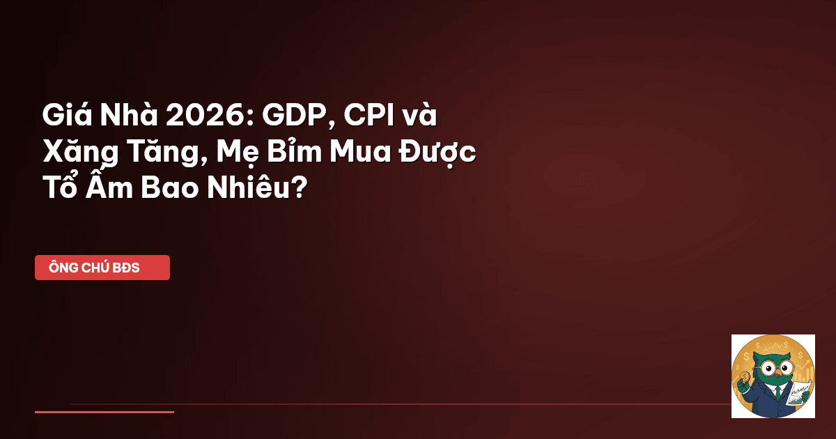 Giá Nhà 2026: GDP, CPI và Xăng Tăng, Mẹ Bỉm Mua Được Tổ Ấm Bao Nhiêu?
