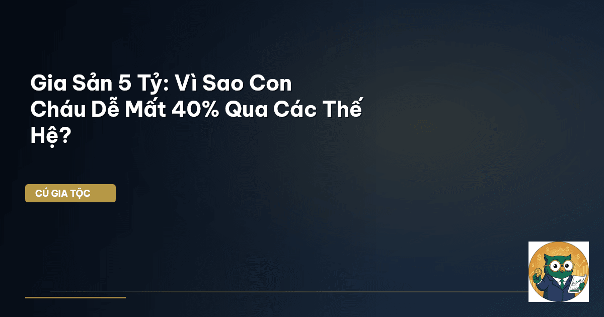 Gia Sản 5 Tỷ: Vì Sao Con Cháu Dễ Mất 40% Qua Các Thế Hệ?