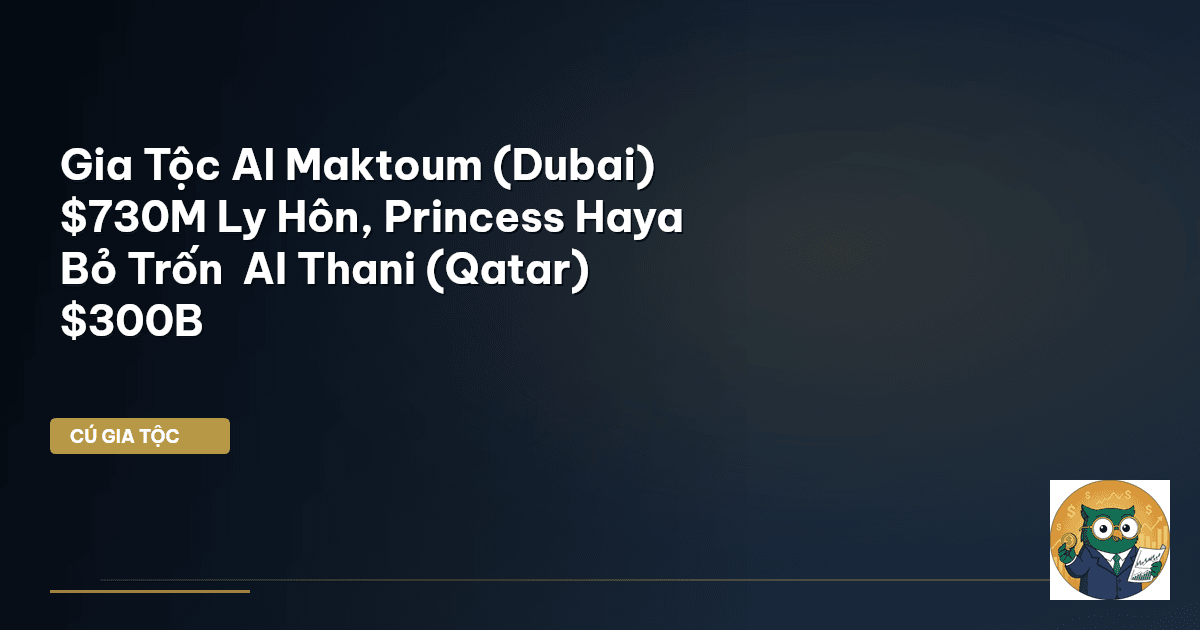 Gia Tộc Al Maktoum (Dubai) – $730M Ly Hôn, Princess Haya Bỏ Trốn – Al Thani (Qatar) $300