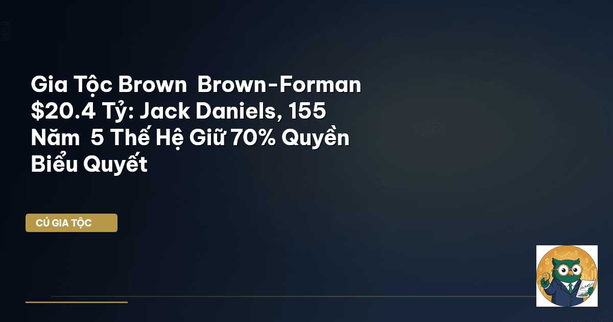 Gia Tộc Brown – Brown-Forman $20.4 Tỷ: Jack Daniel’s, 155 Năm – 5 Thế Hệ Giữ 70% Q