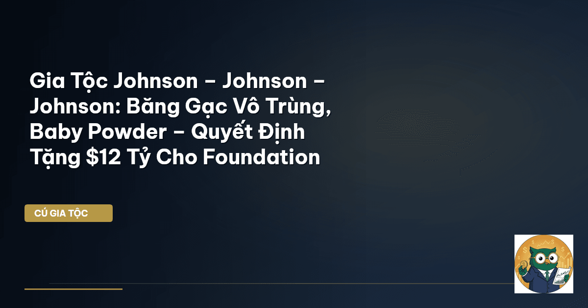 Gia Tộc Johnson – Johnson – Johnson: Băng Gạc Vô Trùng, Baby Powder – Quyết Định Tặng $12 Tỷ Cho Fou