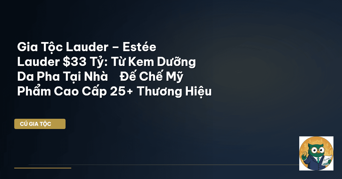 Gia Tộc Lauder – Estée Lauder $33 Tỷ: Từ Kem Dưỡng Da Pha Tại Nhà → Đế Chế Mỹ Phẩm Cao Cấp 25+ Thươn