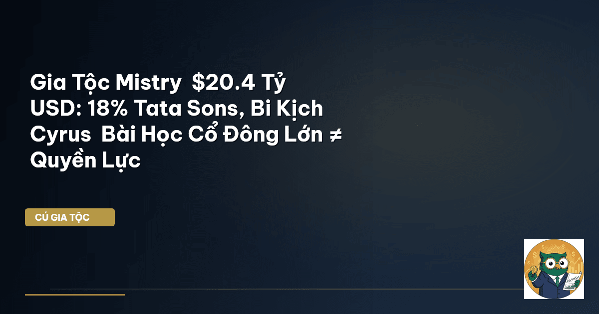 Gia Tộc Mistry – $20.4 Tỷ USD: 18% Tata Sons, Bi Kịch Cyrus – Bài Học “Cổ Đông Lớn