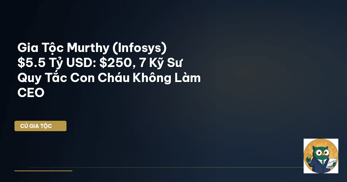 Gia Tộc Murthy (Infosys) – $5.5 Tỷ USD: $250, 7 Kỹ Sư – Quy Tắc “Con Cháu Không Là