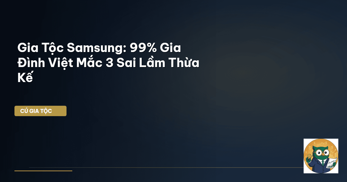 Gia Tộc Samsung: 99% Gia Đình Việt Mắc 3 Sai Lầm Thừa Kế
