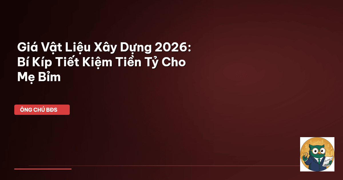 Giá Vật Liệu Xây Dựng 2026: Bí Kíp Tiết Kiệm Tiền Tỷ Cho Mẹ Bỉm