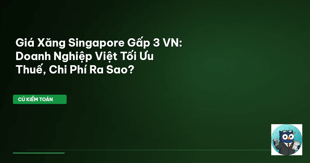 Giá Xăng Singapore Gấp 3 VN: Doanh Nghiệp Việt Tối Ưu Thuế, Chi Phí Ra Sao?