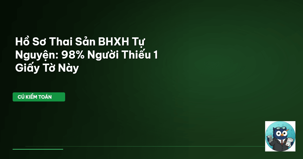 Hồ Sơ Thai Sản BHXH Tự Nguyện: 98% Người Thiếu 1 Giấy Tờ Này