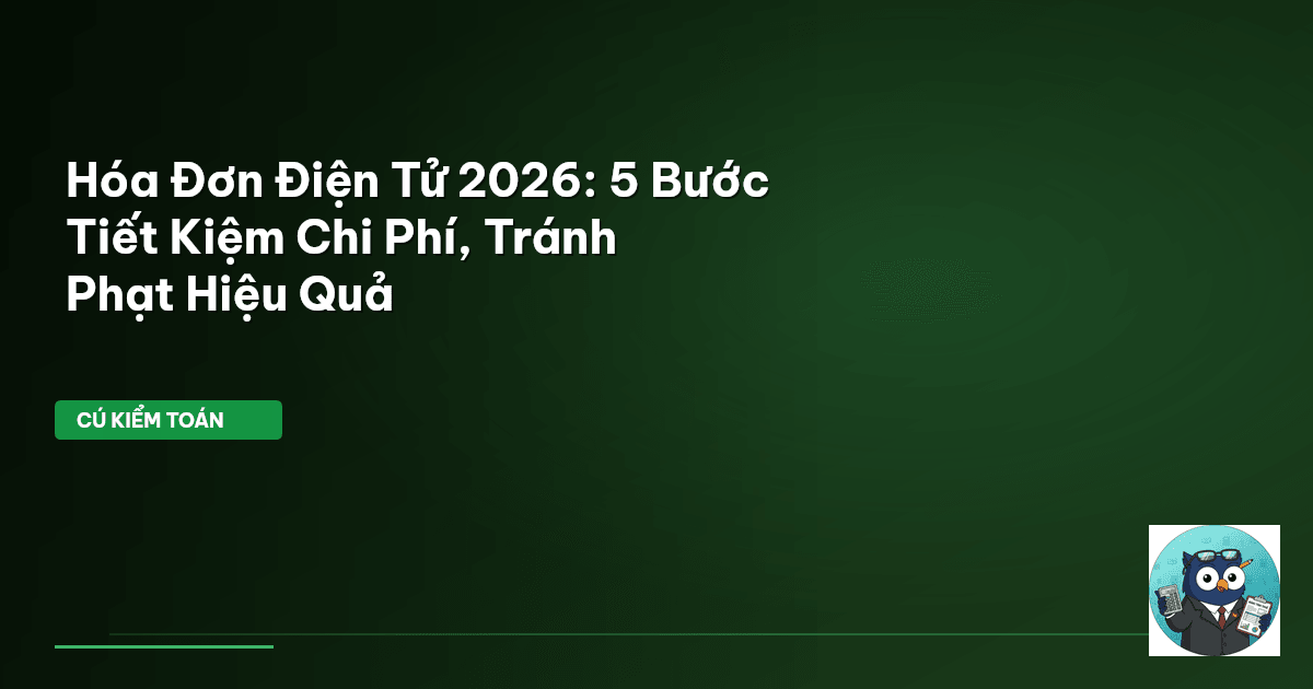 Hóa Đơn Điện Tử 2026: 5 Bước Tiết Kiệm Chi Phí, Tránh Phạt Hiệu Quả