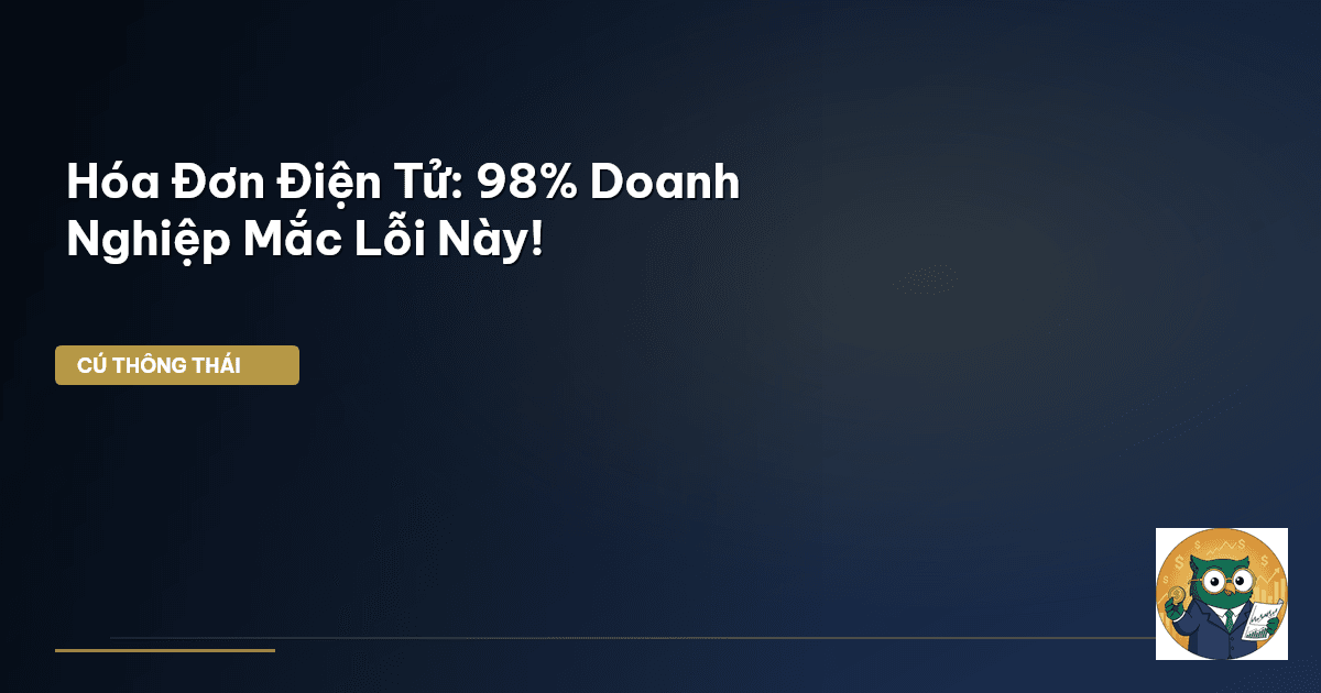Hóa Đơn Điện Tử: 98% Doanh Nghiệp Mắc Lỗi Này!