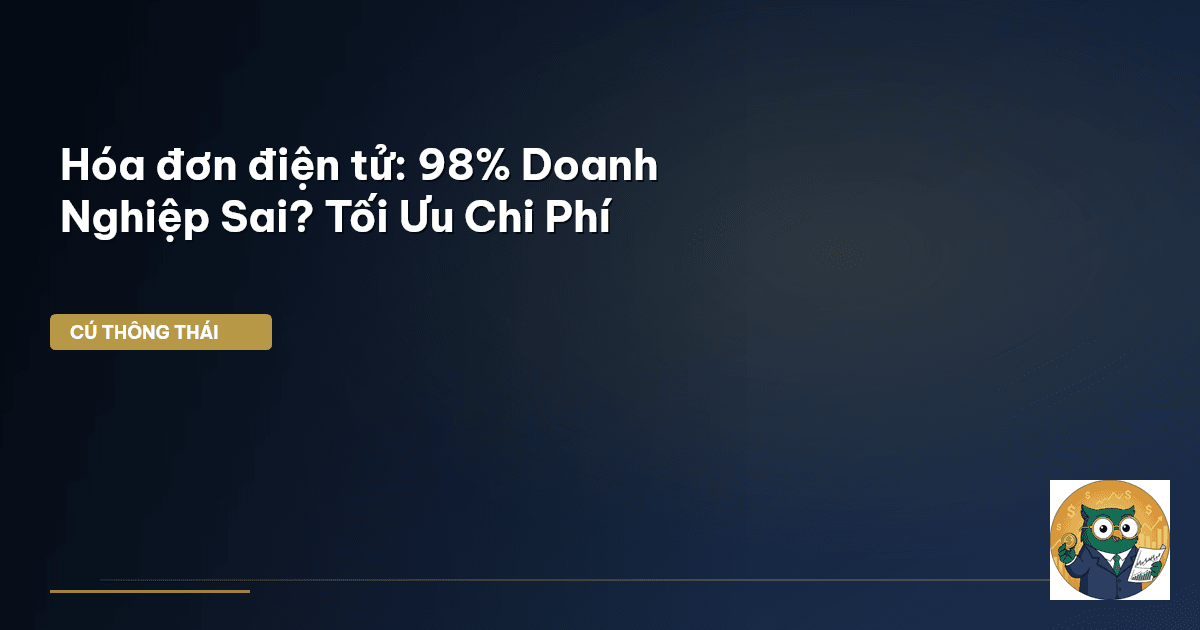 Hóa đơn điện tử: 98% Doanh Nghiệp Sai? Tối Ưu Chi Phí