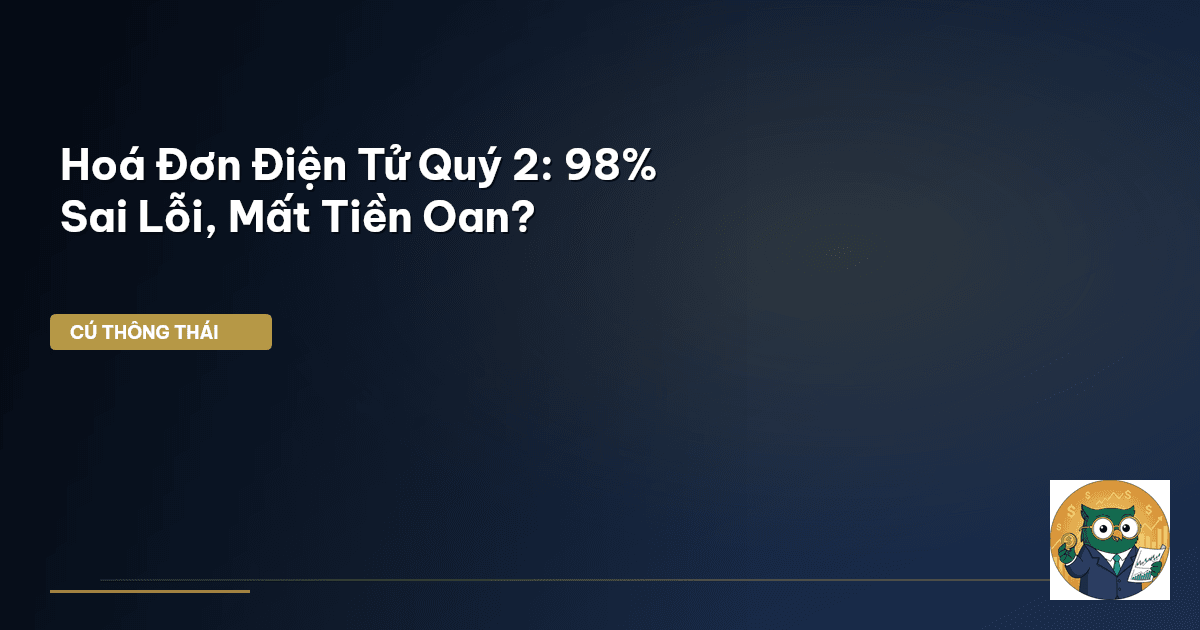 Hoá Đơn Điện Tử Quý 2: 98% Sai Lỗi, Mất Tiền Oan?