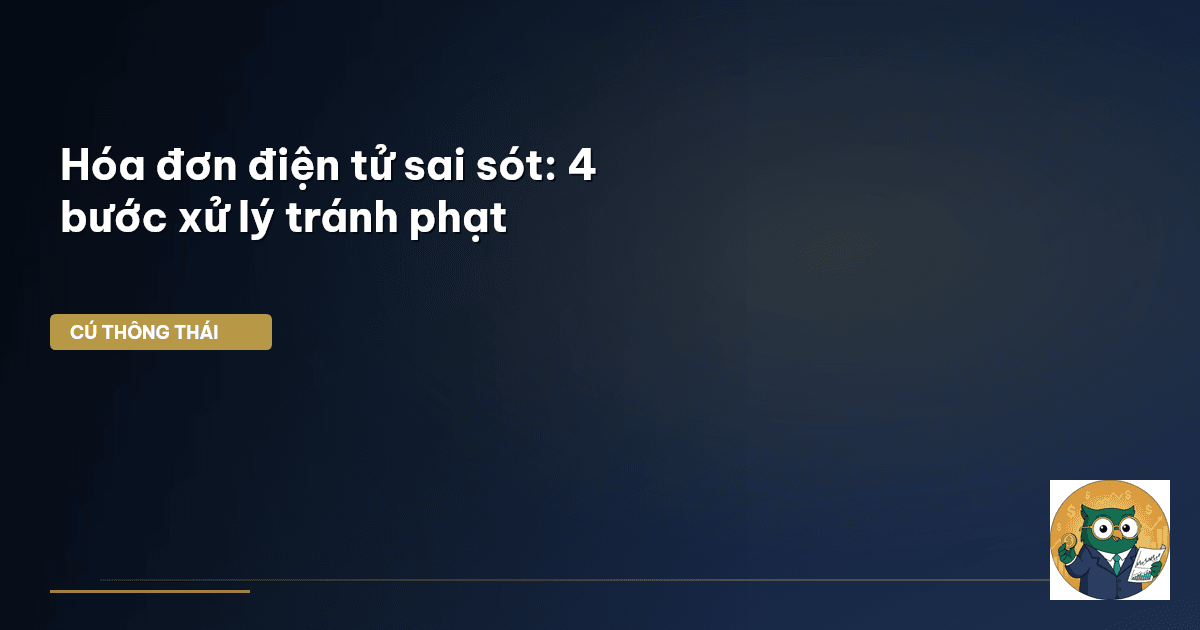 Hóa đơn điện tử sai sót: 4 bước xử lý tránh phạt