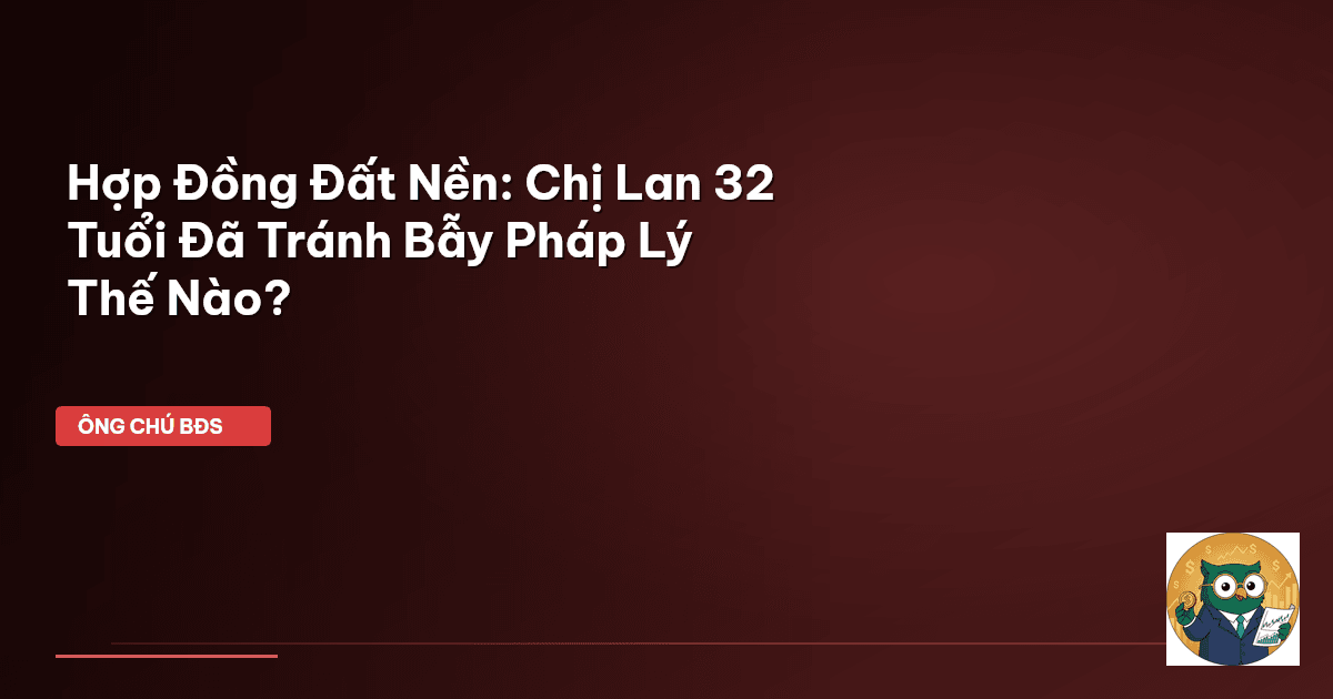 Hợp Đồng Đất Nền: Chị Lan 32 Tuổi Đã Tránh Bẫy Pháp Lý Thế Nào?