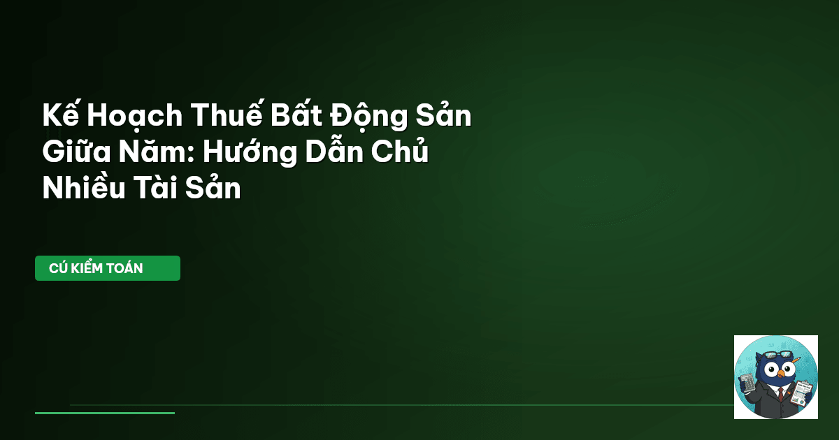 Kế Hoạch Thuế Bất Động Sản Giữa Năm: Hướng Dẫn Chủ Nhiều Tài Sản