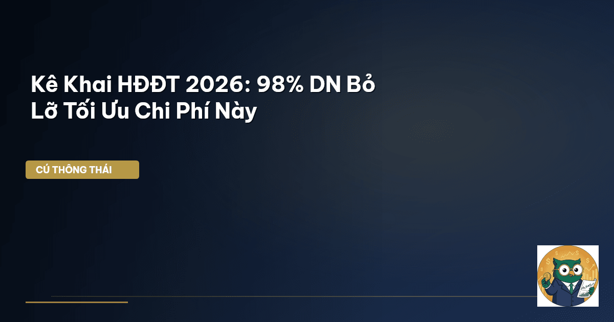 Kê Khai HĐĐT 2026: 98% DN Bỏ Lỡ Tối Ưu Chi Phí Này