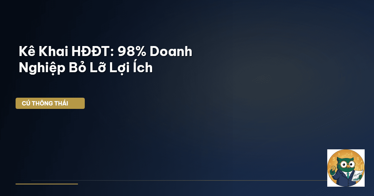 Kê Khai HĐĐT: 98% Doanh Nghiệp Bỏ Lỡ Lợi Ích