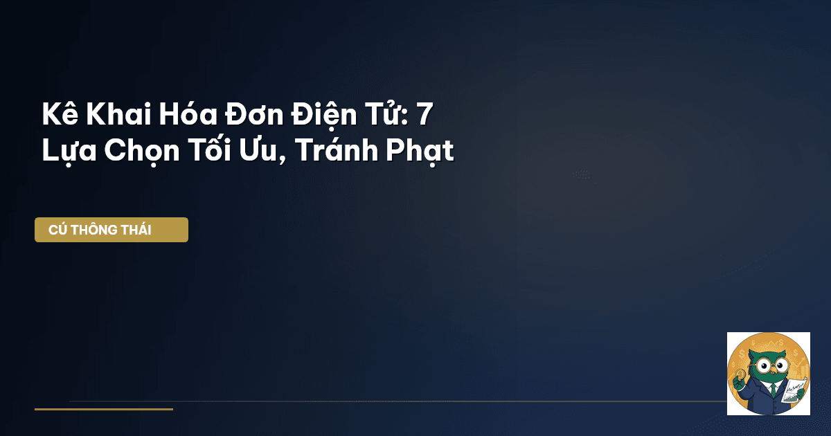 Kê Khai Hóa Đơn Điện Tử: 7 Lựa Chọn Tối Ưu, Tránh Phạt