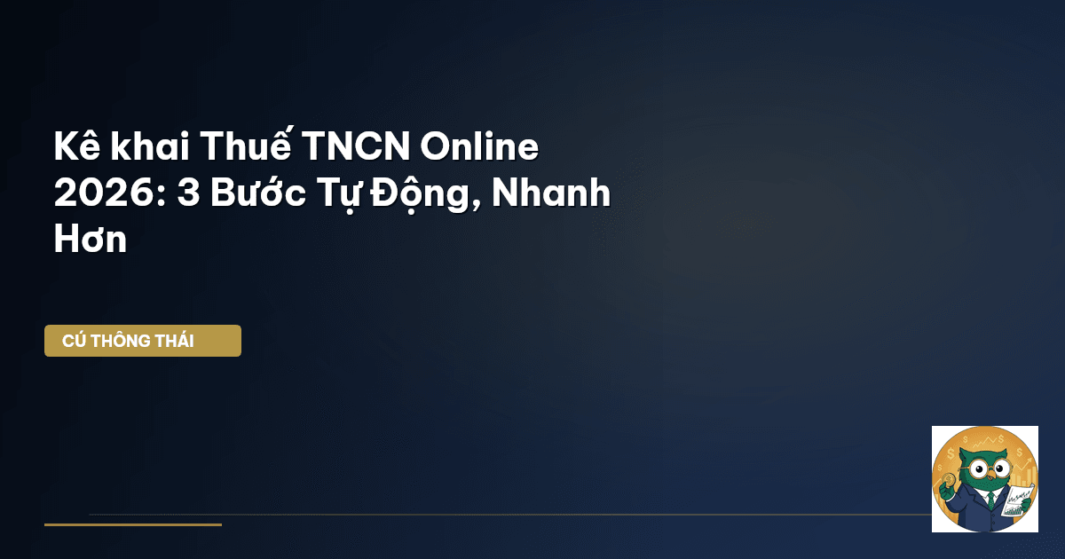 Kê khai Thuế TNCN Online 2026: 3 Bước Tự Động, Nhanh Hơn