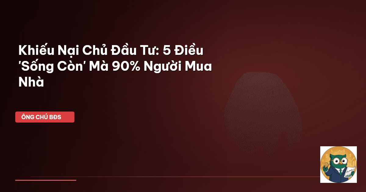 Khiếu Nại Chủ Đầu Tư: 5 Điều 'Sống Còn' Mà 90% Người Mua Nhà