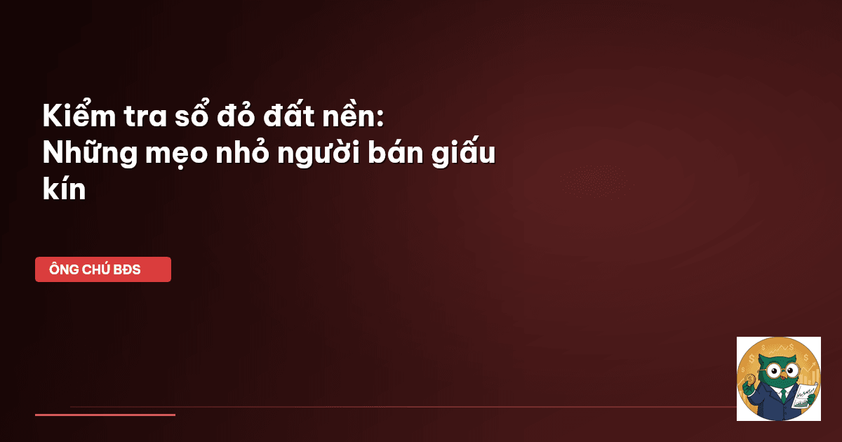 kiểm tra sổ đỏ