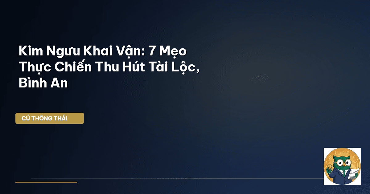 Kim Ngưu Khai Vận: 7 Mẹo Thực Chiến Thu Hút Tài Lộc, Bình An