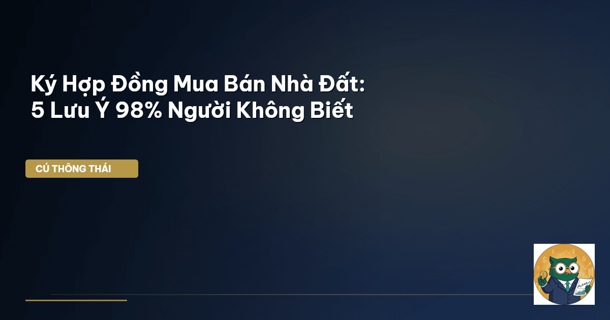 Ký Hợp Đồng Mua Bán Nhà Đất: 5 Lưu Ý 98% Người Không Biết